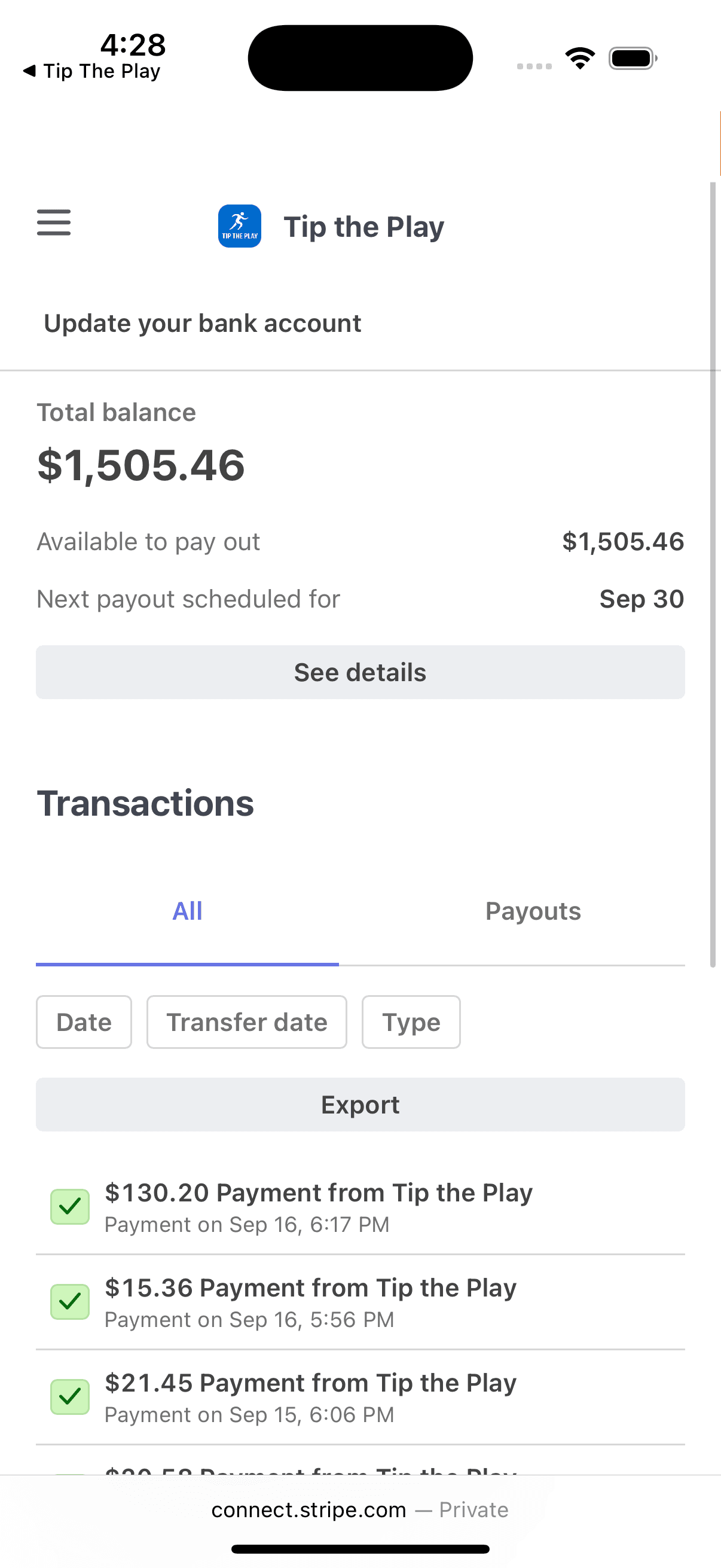 Stripe onboarding